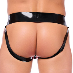 XRUB Latex Jockstrap en latex Xrub avec Zip Noir-Rouge